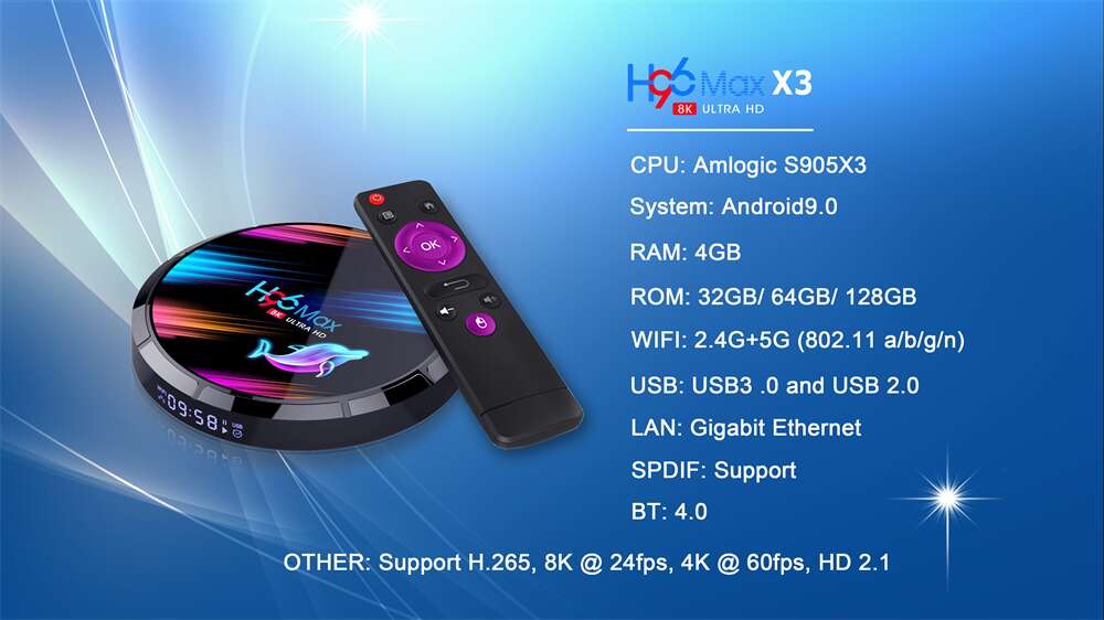 H96 Max X3 Amlogic S905X3 ott телевизор коробки Китай производитель поставщик