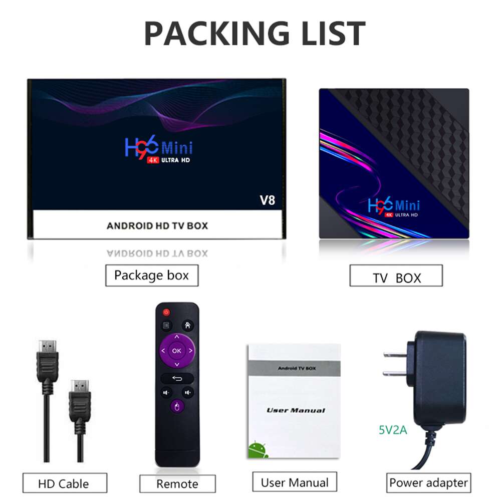 H96 Mini V8 RockChip RK3228A reproductor de transmisión China fabricante exportador